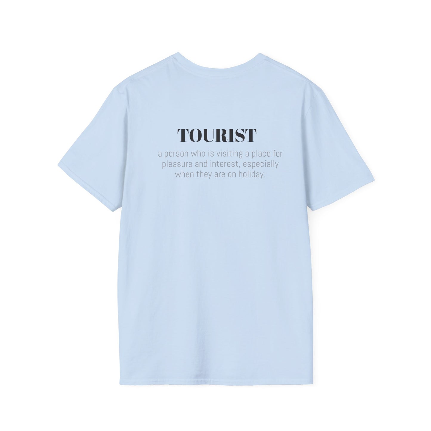 Tourist - 2 Sided Graphic T-Shirt - Rear has dictionary description.