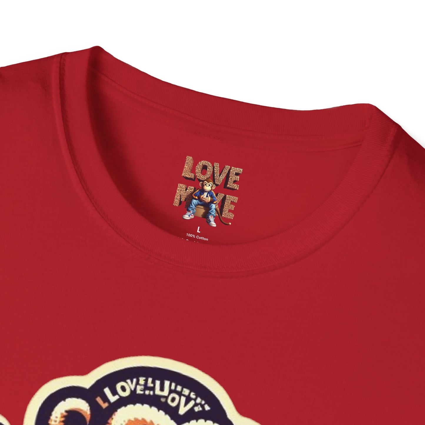T-Shirt Love Monkey - Cool, Stylish & Trendy Unisex Softstyle Tee for Casual Wear, Perfect Gift for Friends and Family