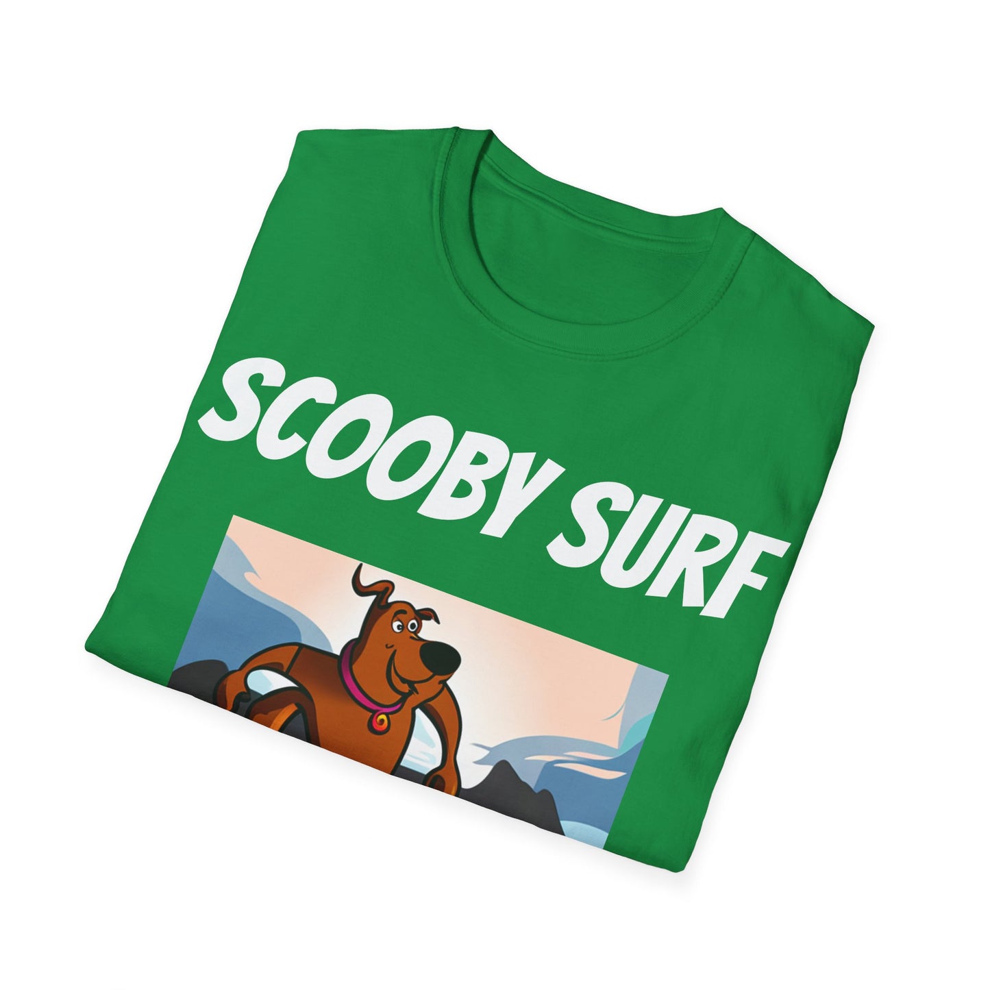 Surfing T-Shirt Scooby Surf - Unisex Softstyle Tee, Perfect for Beach Lovers & Water Sports Enthusiasts, Great Gift Idea