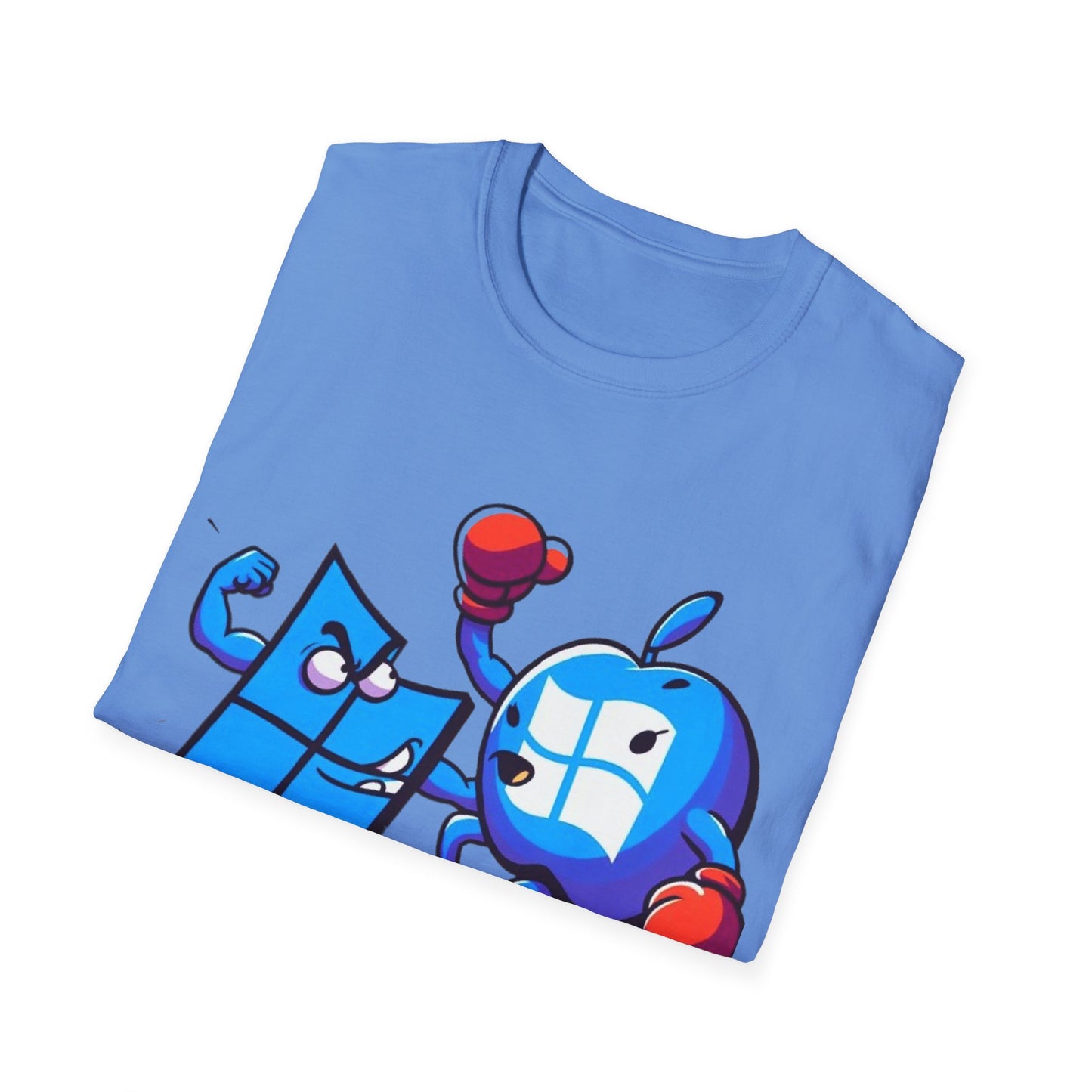 Microsoft Fighting Apple T-Shirt, Geeky Windows vs Mac Tee, Tech Enthusiast Apparel, Unique Gift for Computer Nerds