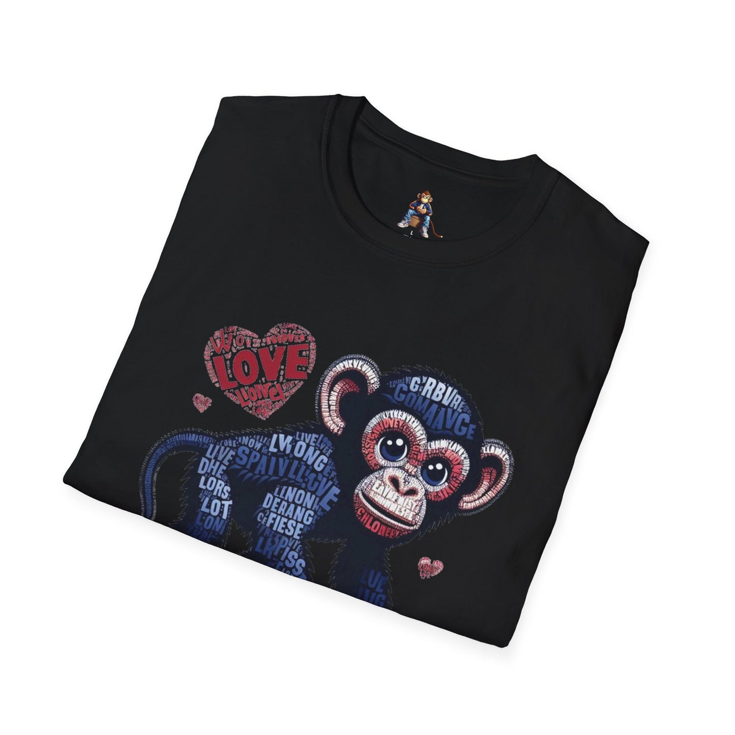 T-Shirt Love Monkey - Cool, Stylish & Trendy Unisex Softstyle Tee for Casual Wear, Perfect Gift for Friends and Family
