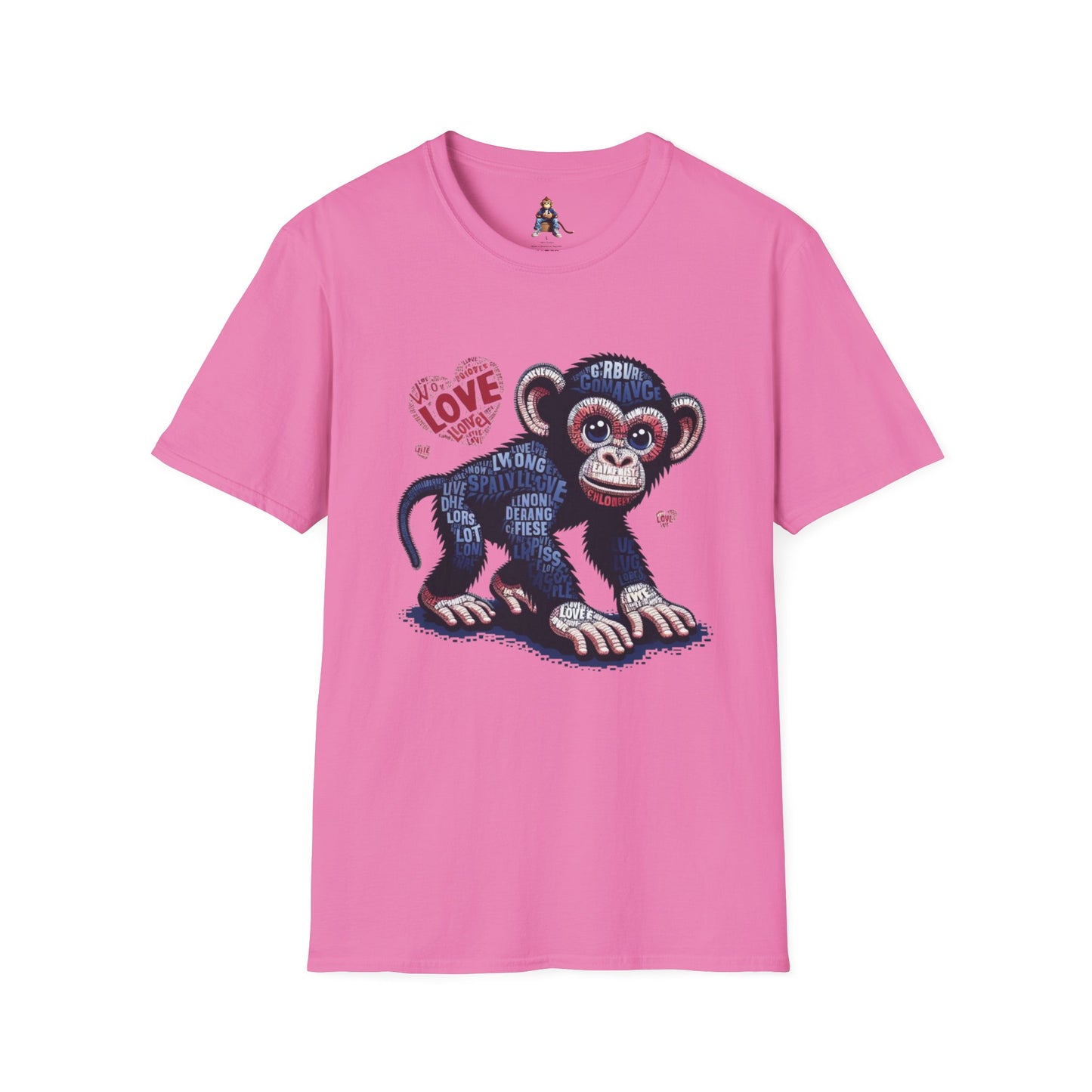 T-Shirt Love Monkey - Cool, Stylish & Trendy Unisex Softstyle Tee for Casual Wear, Perfect Gift for Friends and Family