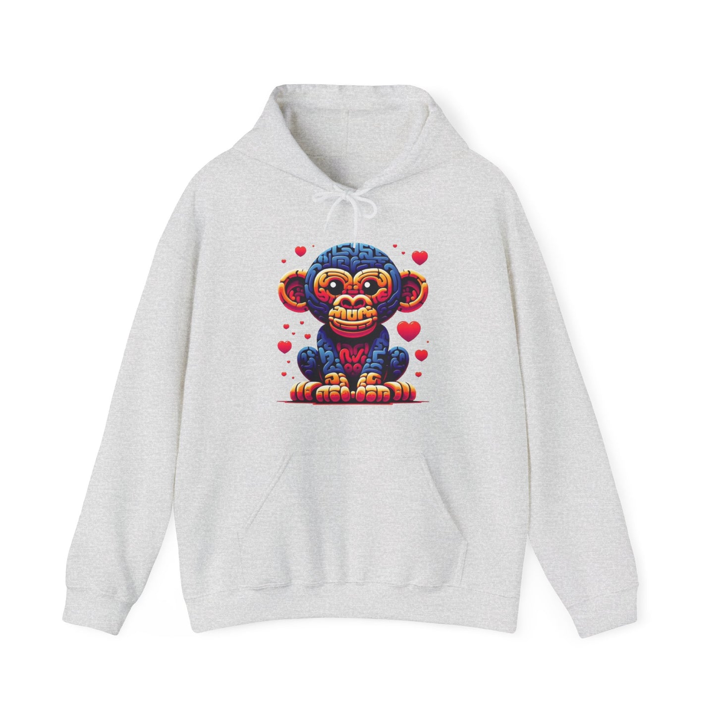 Designer Love Monkey Hoodie - Cool Graphic Animal Top, Ideal for Casual Outfits, Designer Hoodie Active