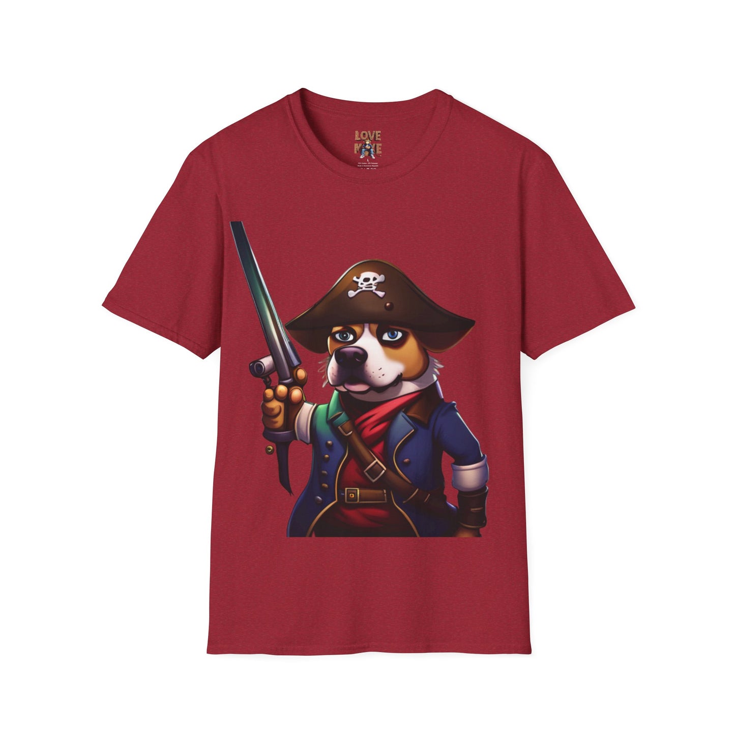 T Shirt - Dog Pirate Design, Fun and Unique Pet Lover Tee, Perfect for Themed Parties, Great Gift for Dog Owners