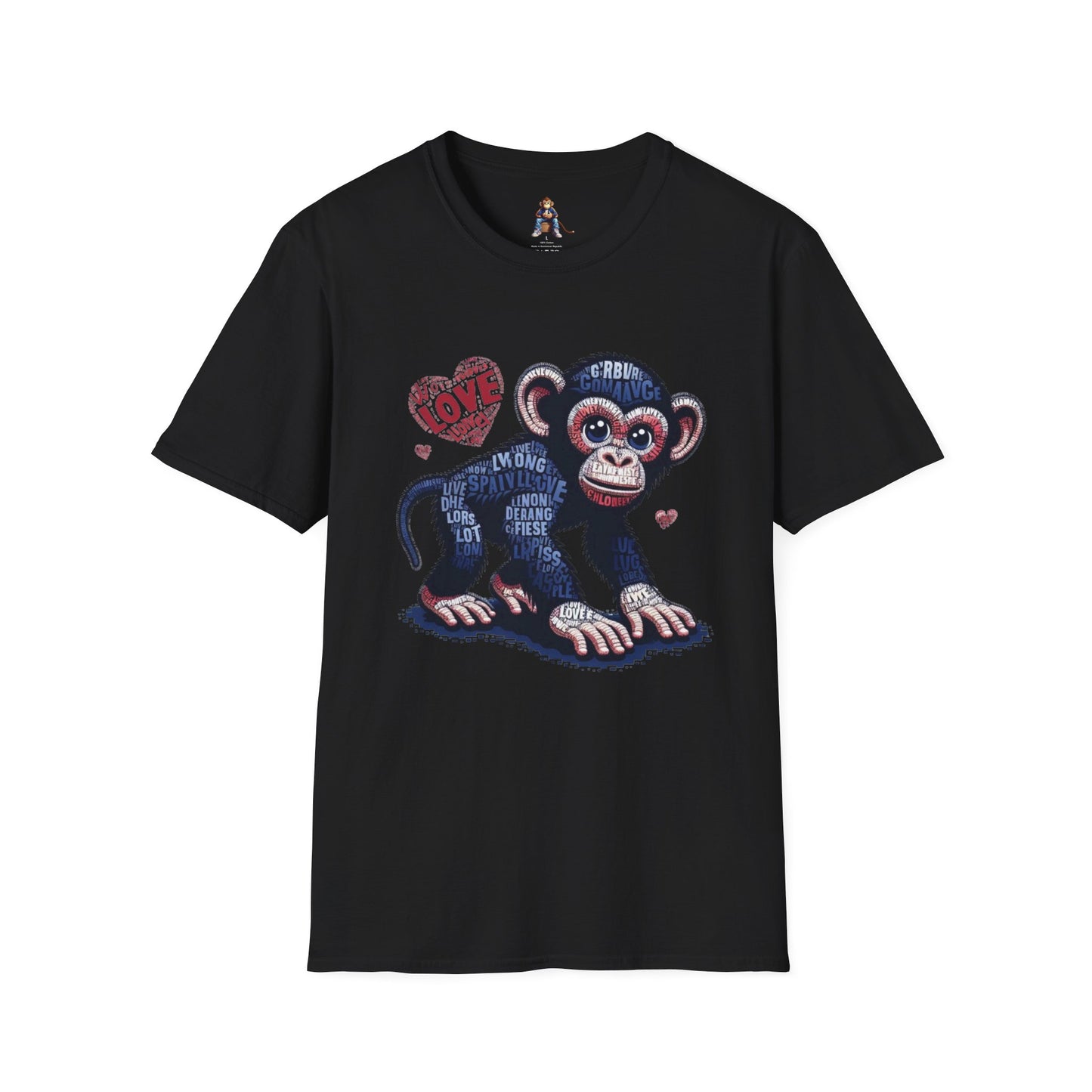 T-Shirt Love Monkey - Cool, Stylish & Trendy Unisex Softstyle Tee for Casual Wear, Perfect Gift for Friends and Family