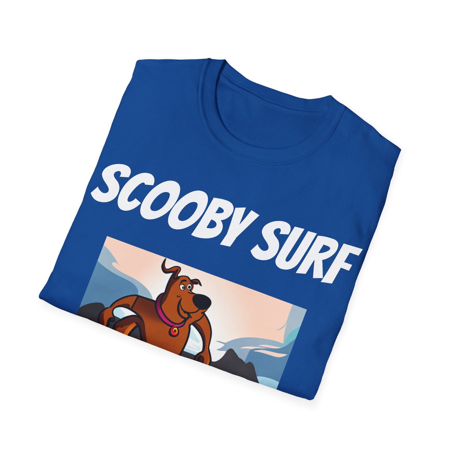 Surfing T-Shirt Scooby Surf - Unisex Softstyle Tee, Perfect for Beach Lovers & Water Sports Enthusiasts, Great Gift Idea