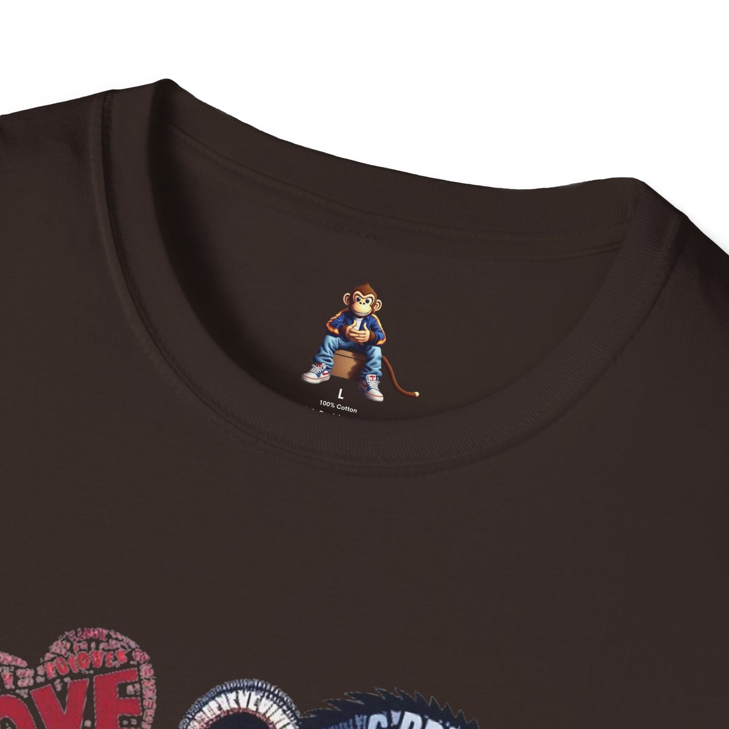 T-Shirt Love Monkey - Cool, Stylish & Trendy Unisex Softstyle Tee for Casual Wear, Perfect Gift for Friends and Family