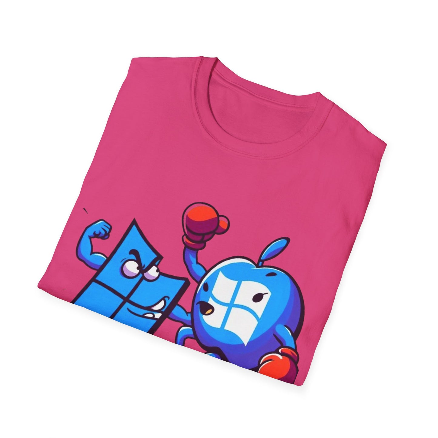 Microsoft Fighting Apple T-Shirt, Geeky Windows vs Mac Tee, Tech Enthusiast Apparel, Unique Gift for Computer Nerds