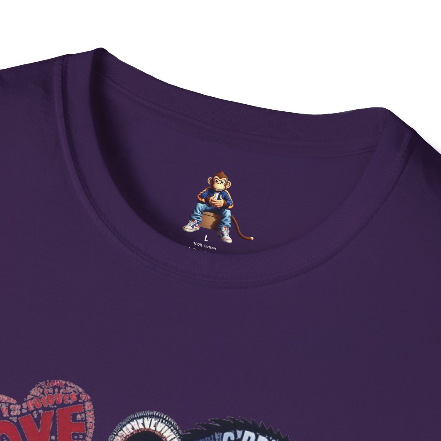 T-Shirt Love Monkey - Cool, Stylish & Trendy Unisex Softstyle Tee for Casual Wear, Perfect Gift for Friends and Family
