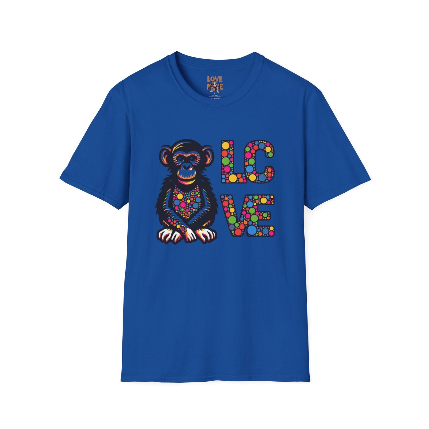 T-Shirt Love Monkey - Unisex Softstyle Casual Wear, Fashionable & Unique Gift for Friends, Family, Birthdays and More
