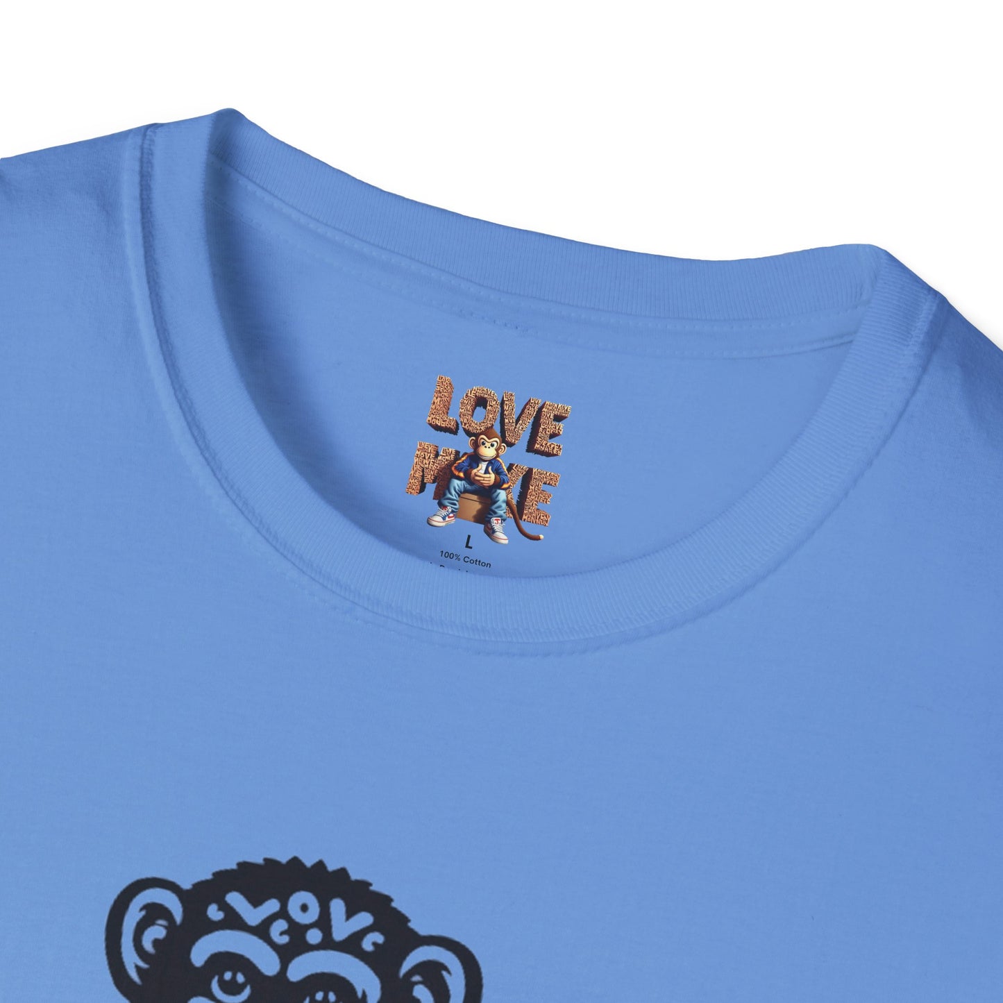 T-shirt with Love Monkey Print, Stylish & Cool Casual Wear, Great for Expressing Personality, Perfect Gift Idea