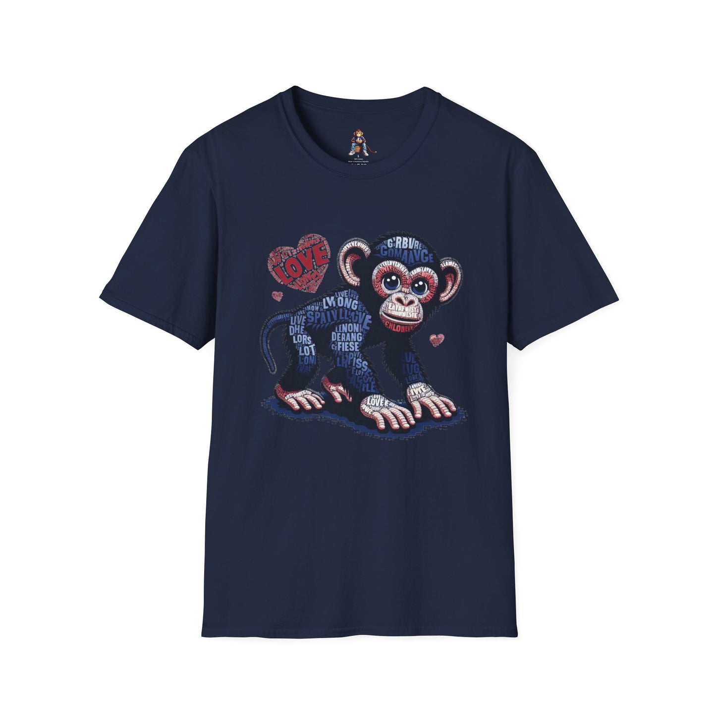 T-Shirt Love Monkey - Cool, Stylish & Trendy Unisex Softstyle Tee for Casual Wear, Perfect Gift for Friends and Family