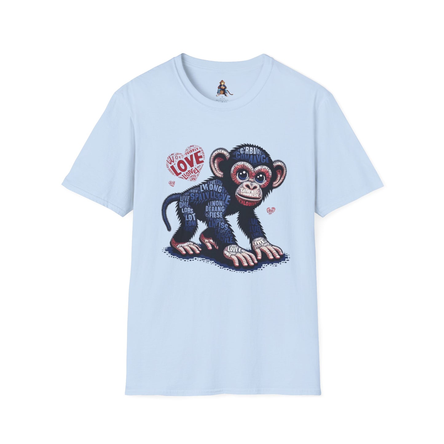 T-Shirt Love Monkey - Cool, Stylish & Trendy Unisex Softstyle Tee for Casual Wear, Perfect Gift for Friends and Family