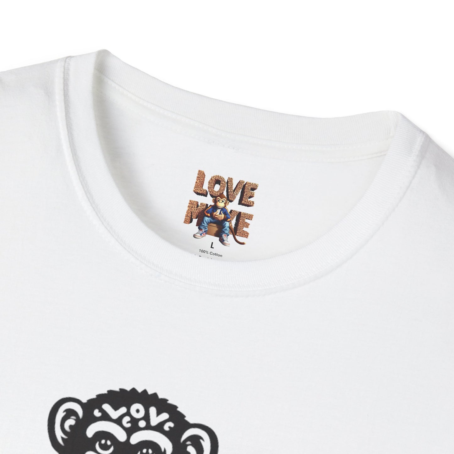 T-shirt with Love Monkey Print, Stylish & Cool Casual Wear, Great for Expressing Personality, Perfect Gift Idea