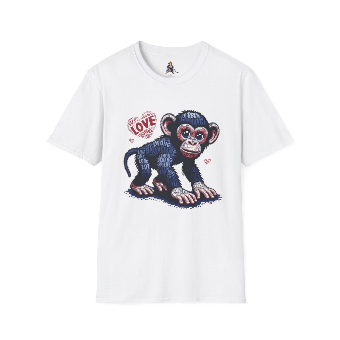 T-Shirt Love Monkey - Cool, Stylish & Trendy Unisex Softstyle Tee for Casual Wear, Perfect Gift for Friends and Family