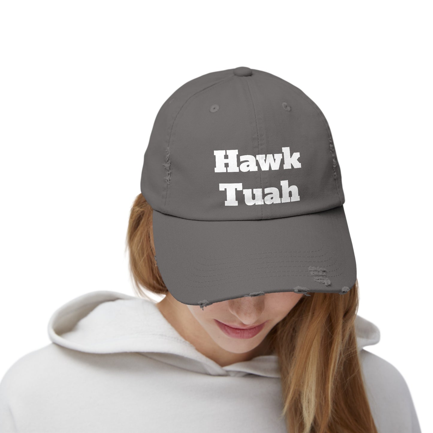 Hawk Tuah - Unisex Distressed Cap by Savage Designs