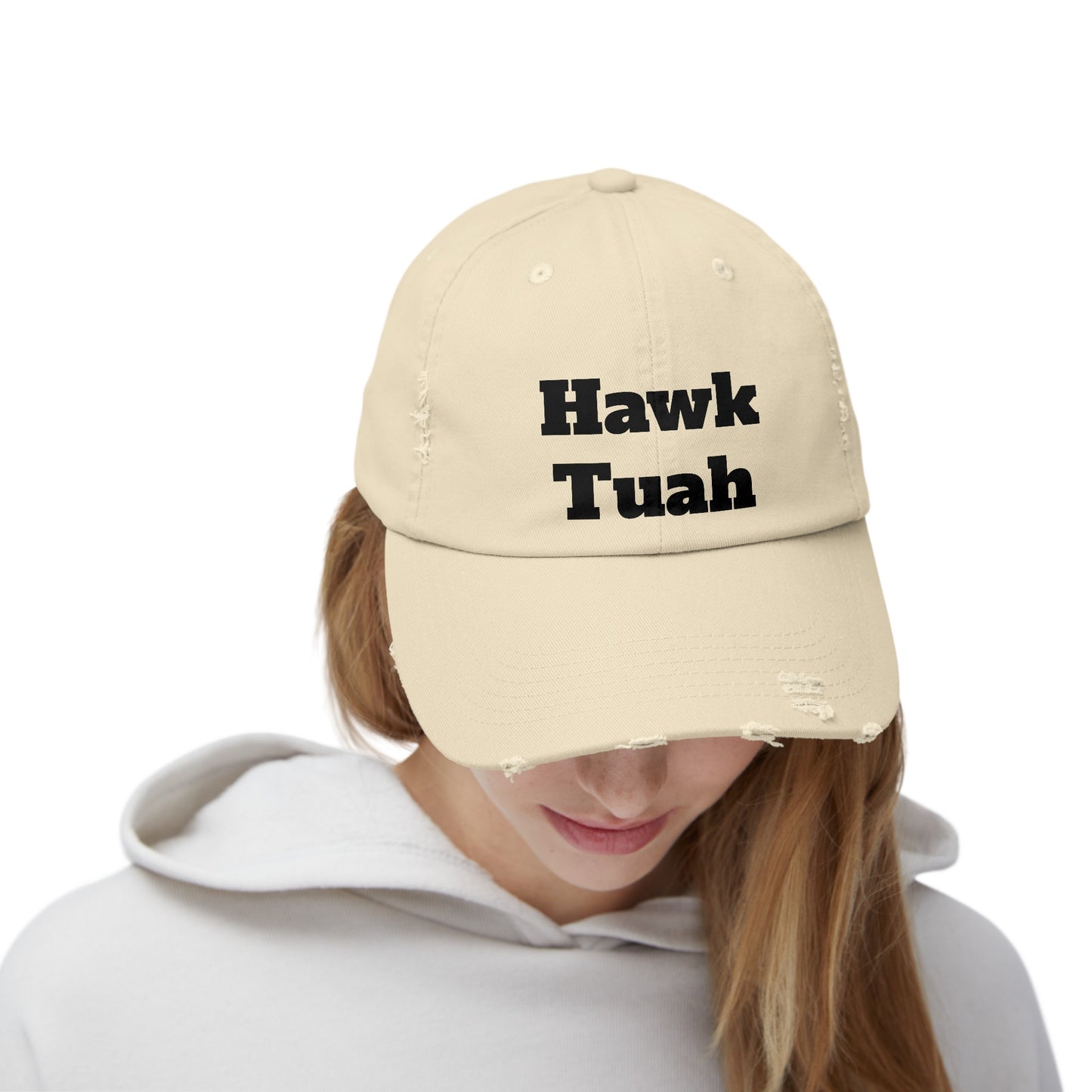 Hawk Tuah - Unisex Distressed Cap by Savage Designs