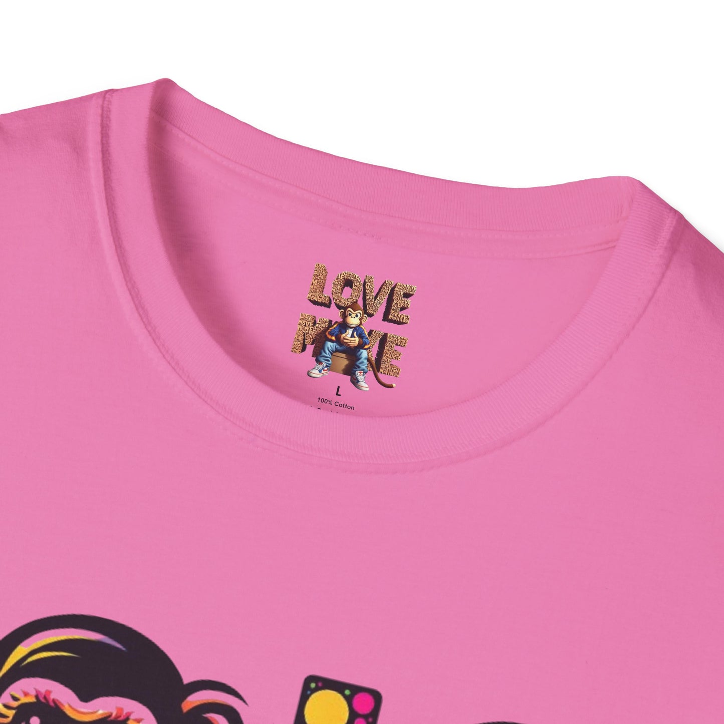 T-Shirt Love Monkey - Unisex Softstyle Casual Wear, Fashionable & Unique Gift for Friends, Family, Birthdays and More