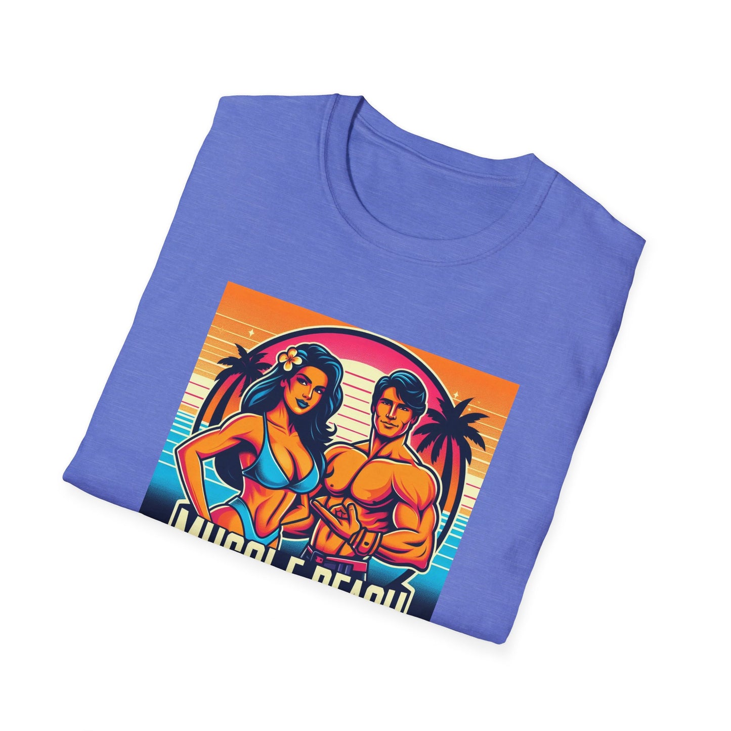 Muscle Beach T-Shirt, Vintage-Inspired Fitness Tee, Perfect for Gym Enthusiasts, Unique Bodybuilding Gift Idea