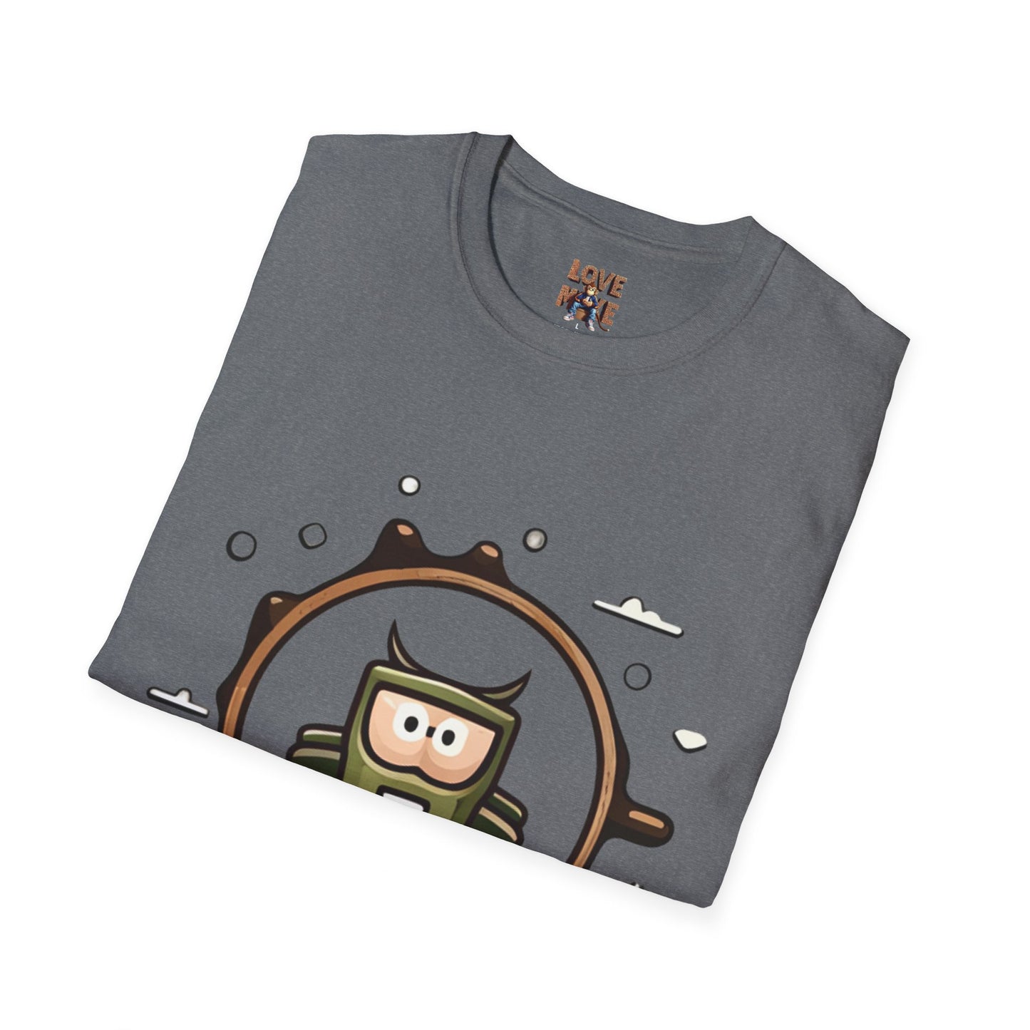 Helmet Explorer Guy Tee - Cool Graphic T-Shirt for Men, Casual Exploration Wear, Great Gift for Travel Enthusiasts