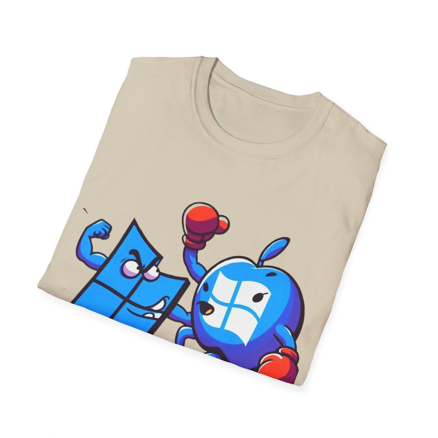 Microsoft Fighting Apple T-Shirt, Geeky Windows vs Mac Tee, Tech Enthusiast Apparel, Unique Gift for Computer Nerds