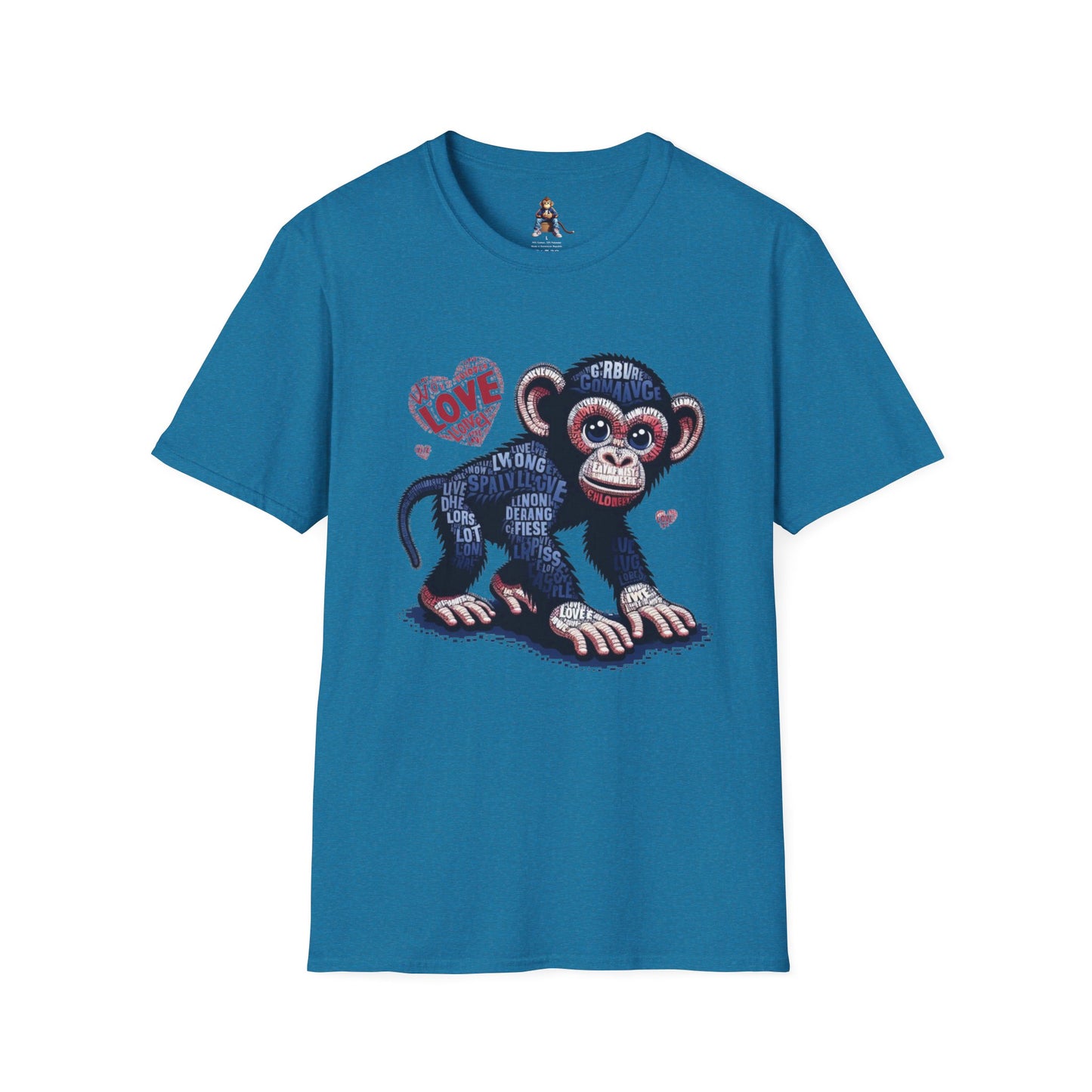 T-Shirt Love Monkey - Cool, Stylish & Trendy Unisex Softstyle Tee for Casual Wear, Perfect Gift for Friends and Family