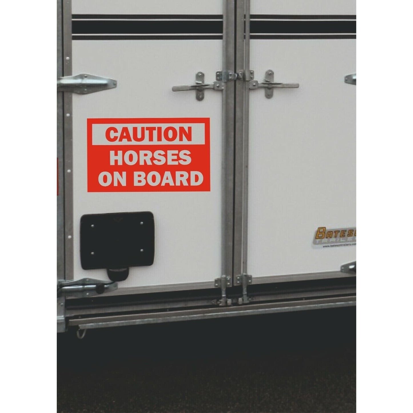 Large Horse Box Decal "Caution Horses On Board" for Horse Lorry , Horse Box etc