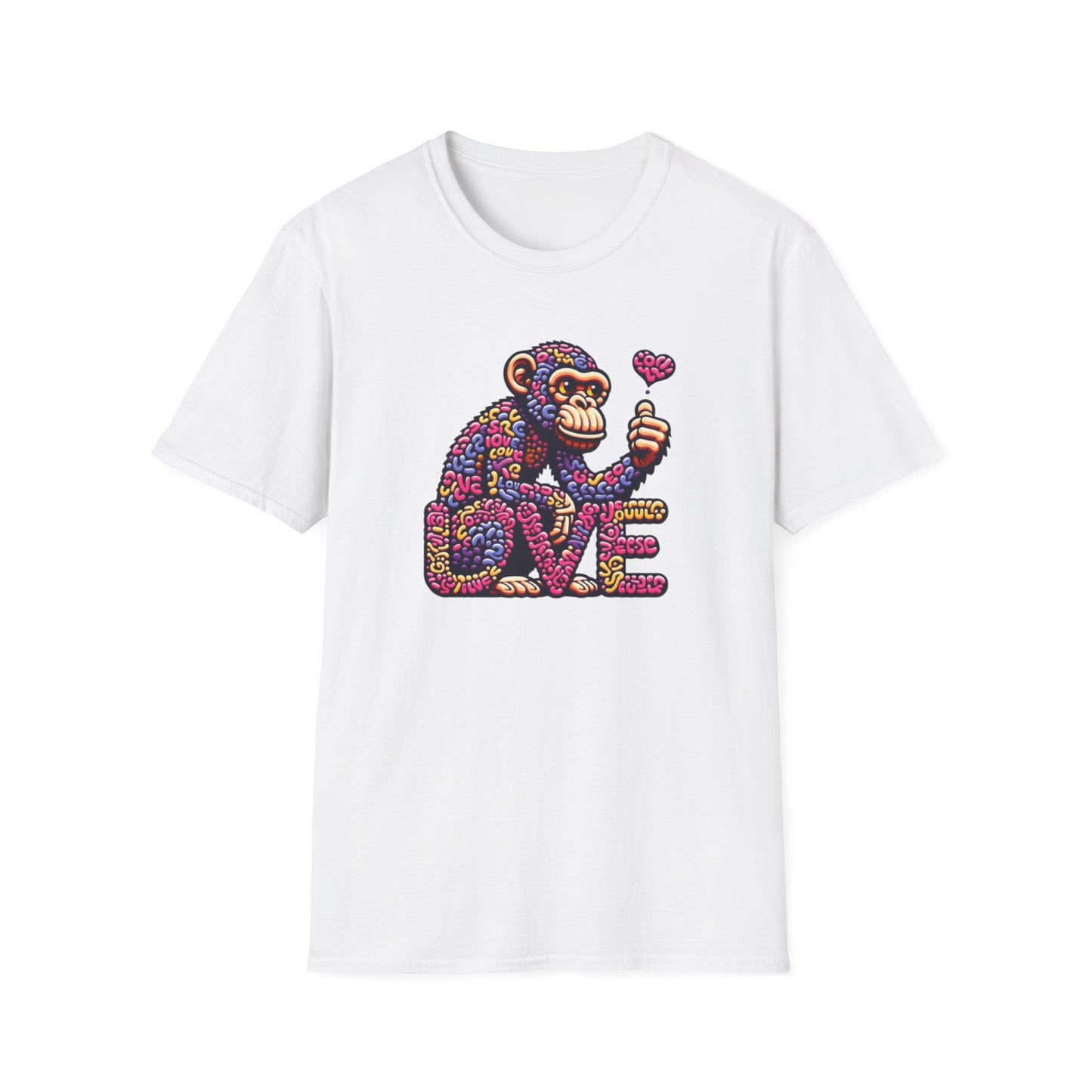 T-Shirt Love Monkey - Cool & Stylish Unisex Softstyle Tee for Casual Wear, Perfect Gift for Friends and Family