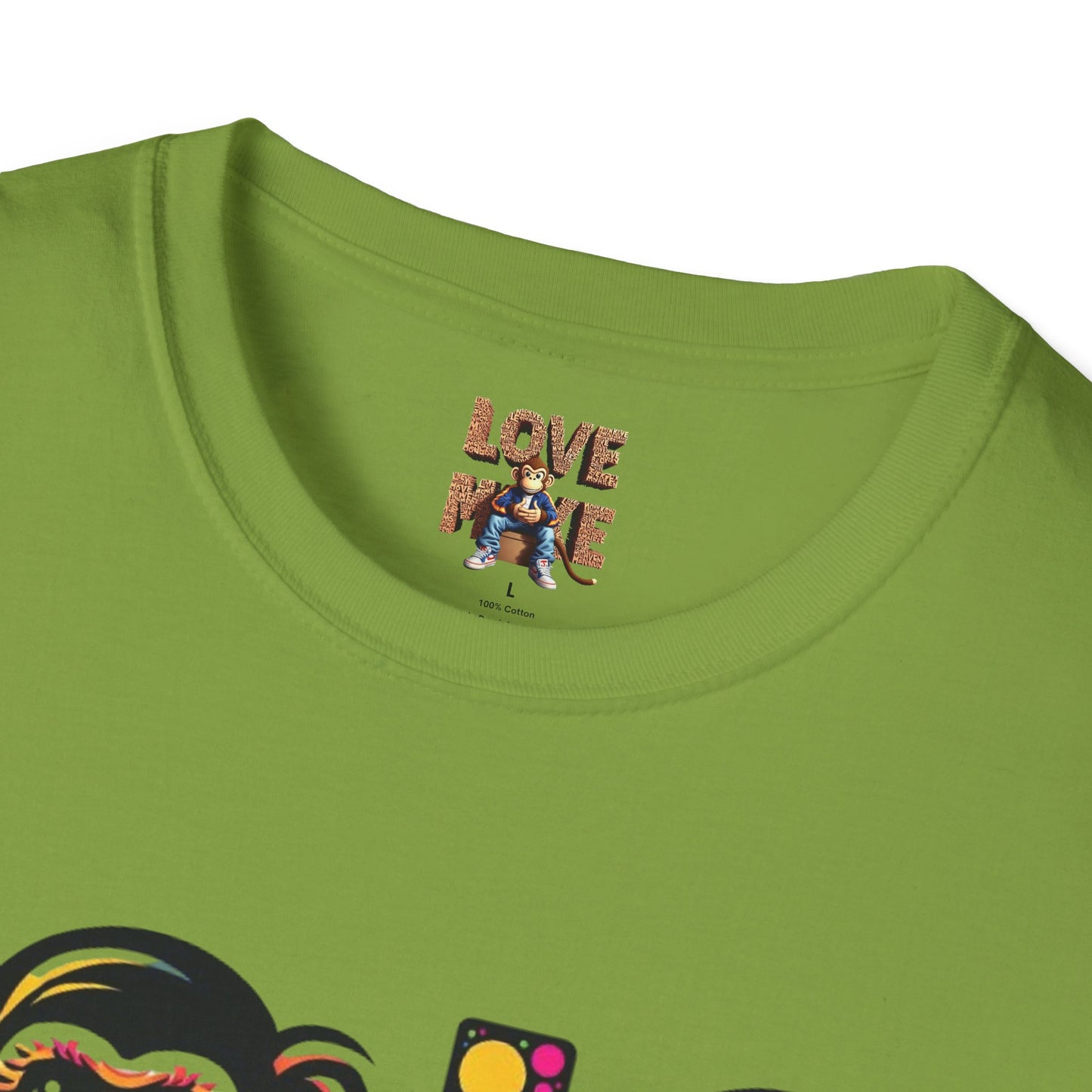 T-Shirt Love Monkey - Unisex Softstyle Casual Wear, Fashionable & Unique Gift for Friends, Family, Birthdays and More
