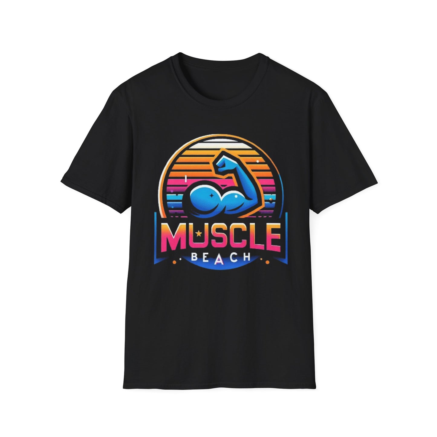 Muscle Beach T-Shirt, Vintage-Inspired Fitness Tee, Perfect for Gym Enthusiasts, Unique Bodybuilding Gift Idea