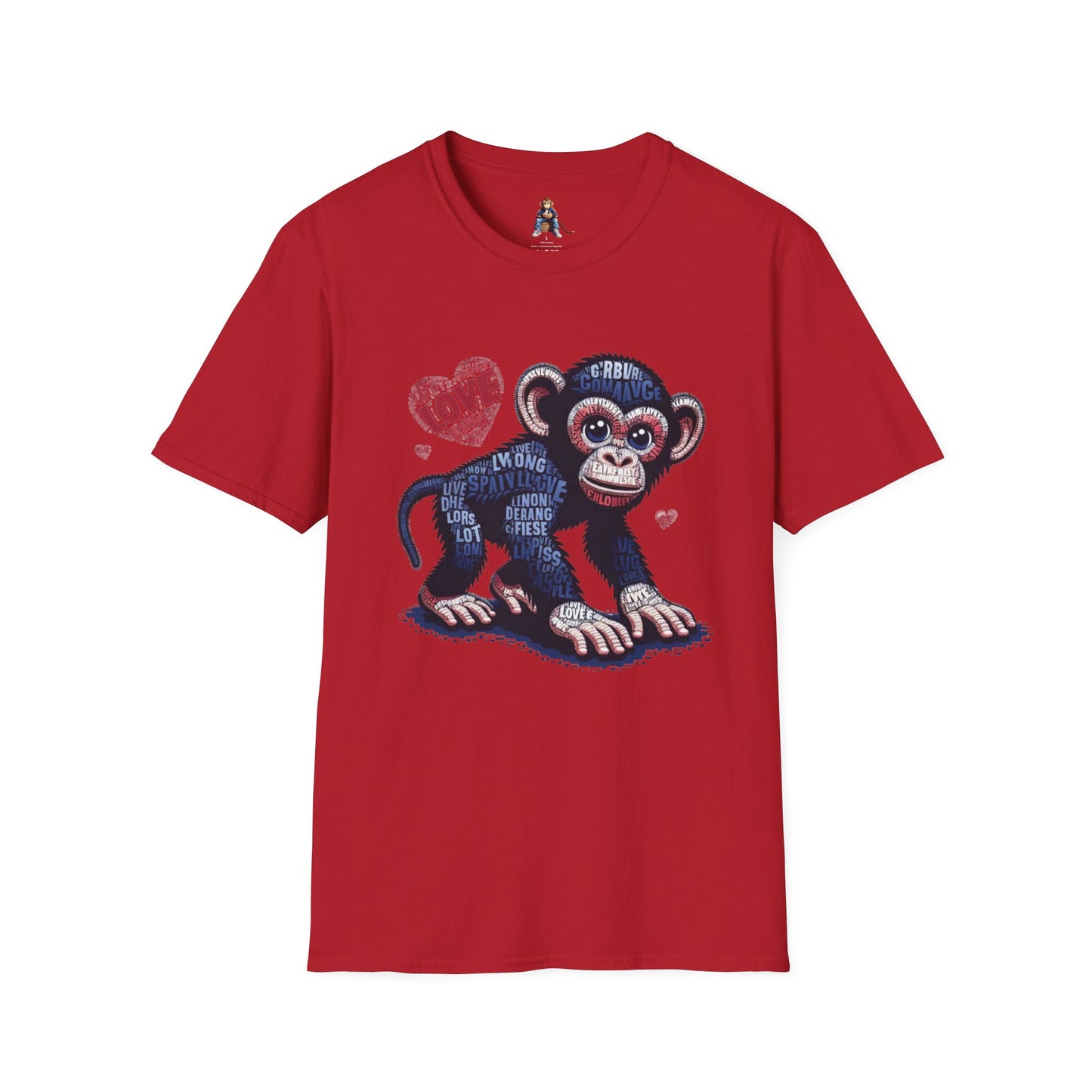 T-Shirt Love Monkey - Cool, Stylish & Trendy Unisex Softstyle Tee for Casual Wear, Perfect Gift for Friends and Family
