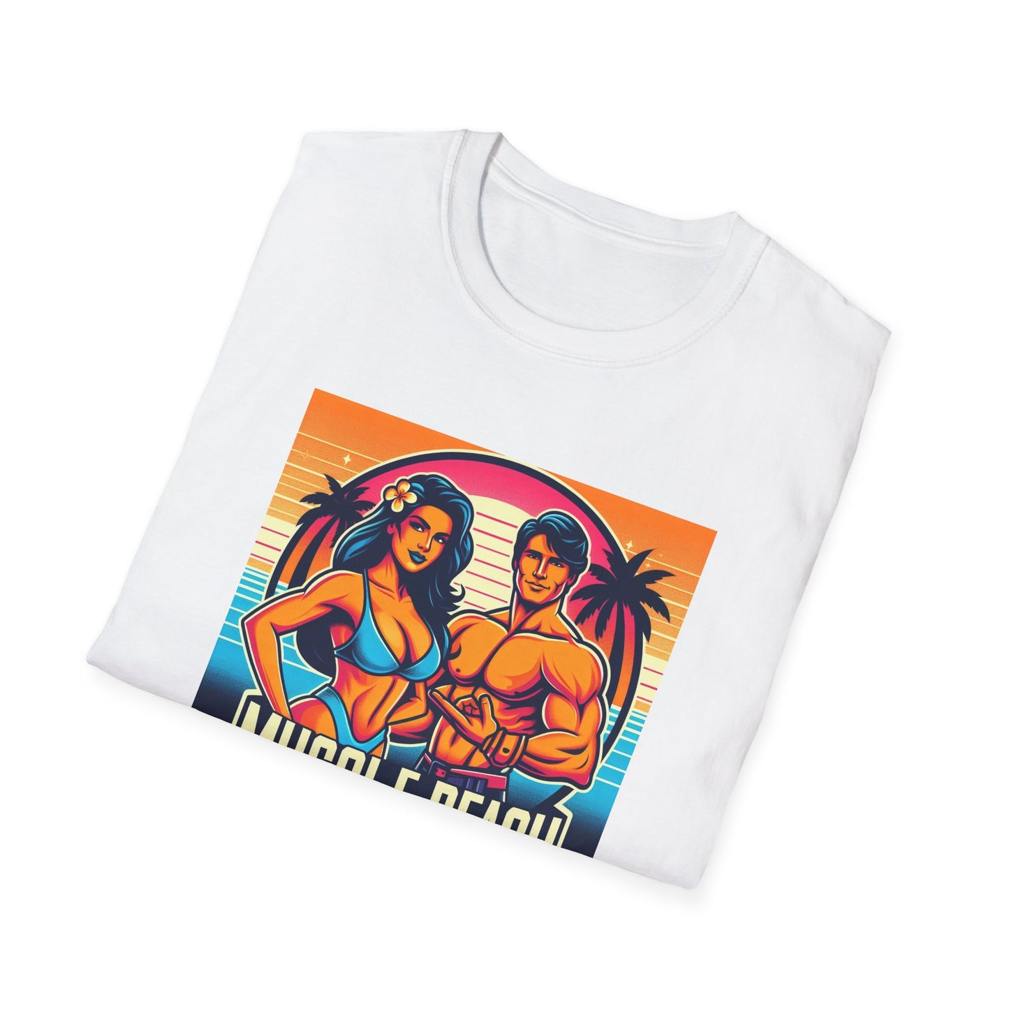 Muscle Beach T-Shirt, Vintage-Inspired Fitness Tee, Perfect for Gym Enthusiasts, Unique Bodybuilding Gift Idea