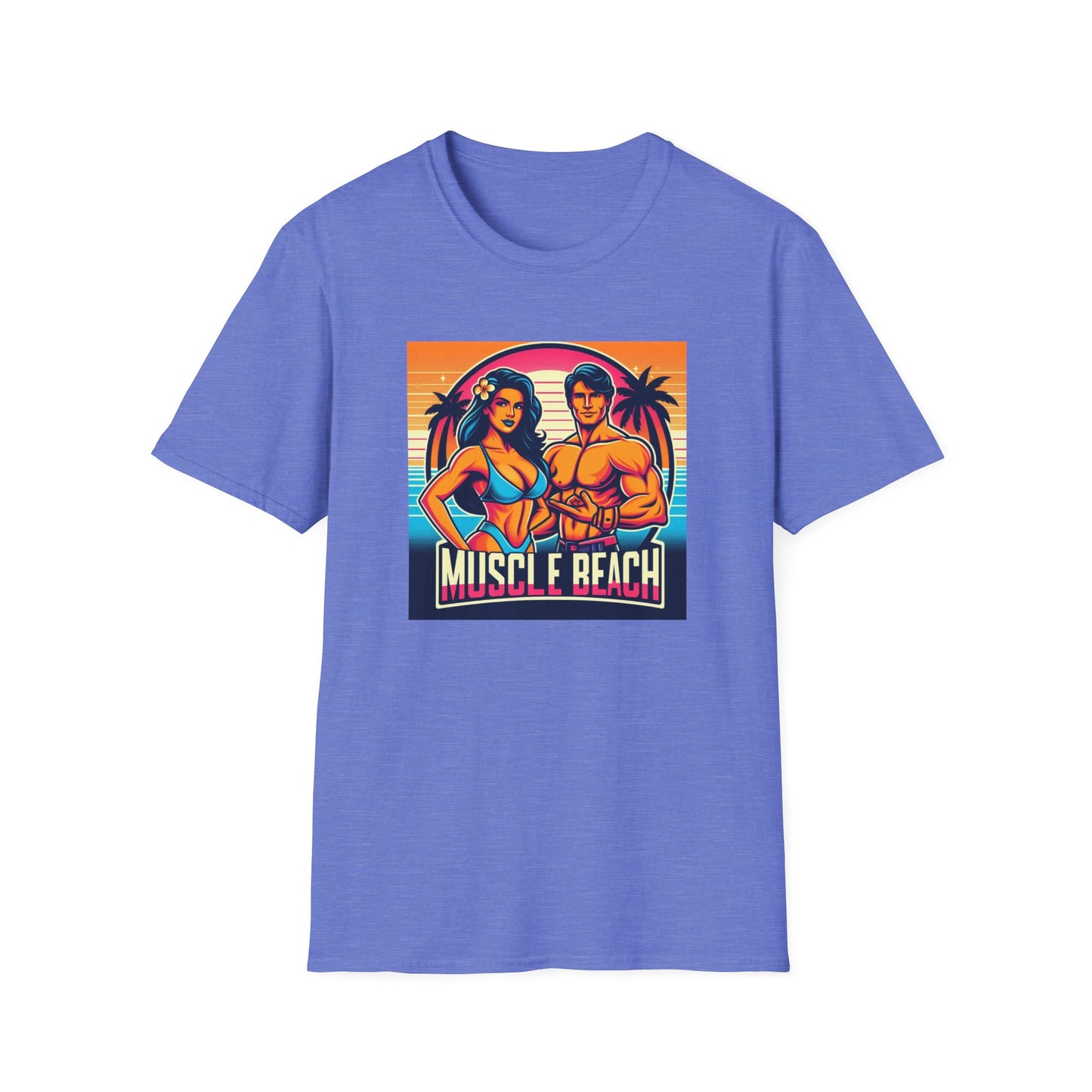 Muscle Beach T-Shirt, Vintage-Inspired Fitness Tee, Perfect for Gym Enthusiasts, Unique Bodybuilding Gift Idea