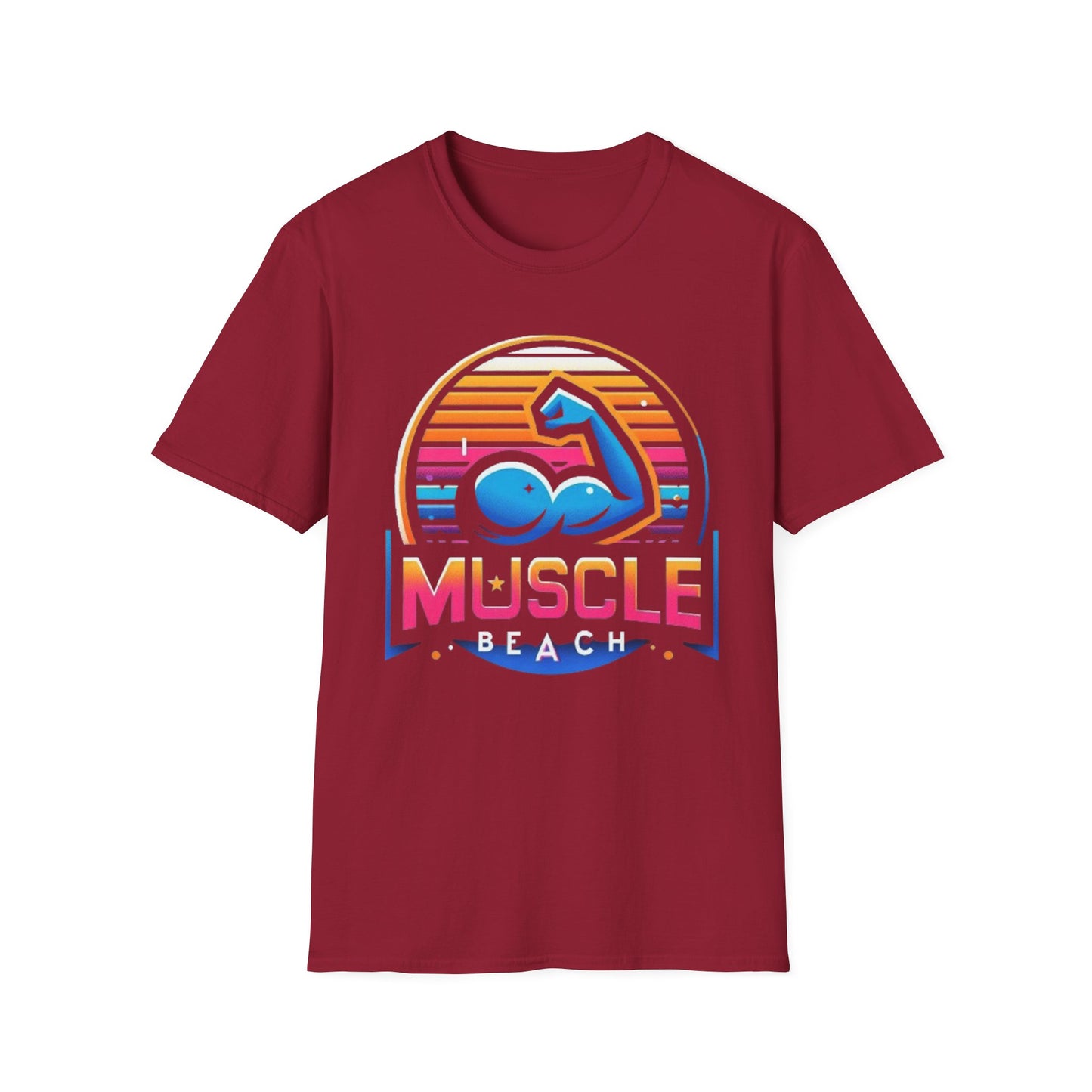 Muscle Beach T-Shirt, Vintage-Inspired Fitness Tee, Perfect for Gym Enthusiasts, Unique Bodybuilding Gift Idea