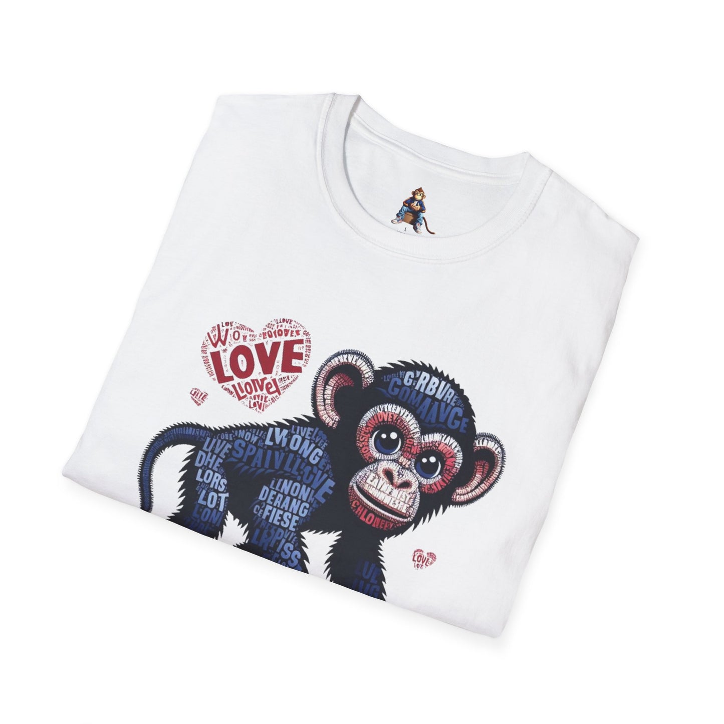 T-Shirt Love Monkey - Cool, Stylish & Trendy Unisex Softstyle Tee for Casual Wear, Perfect Gift for Friends and Family