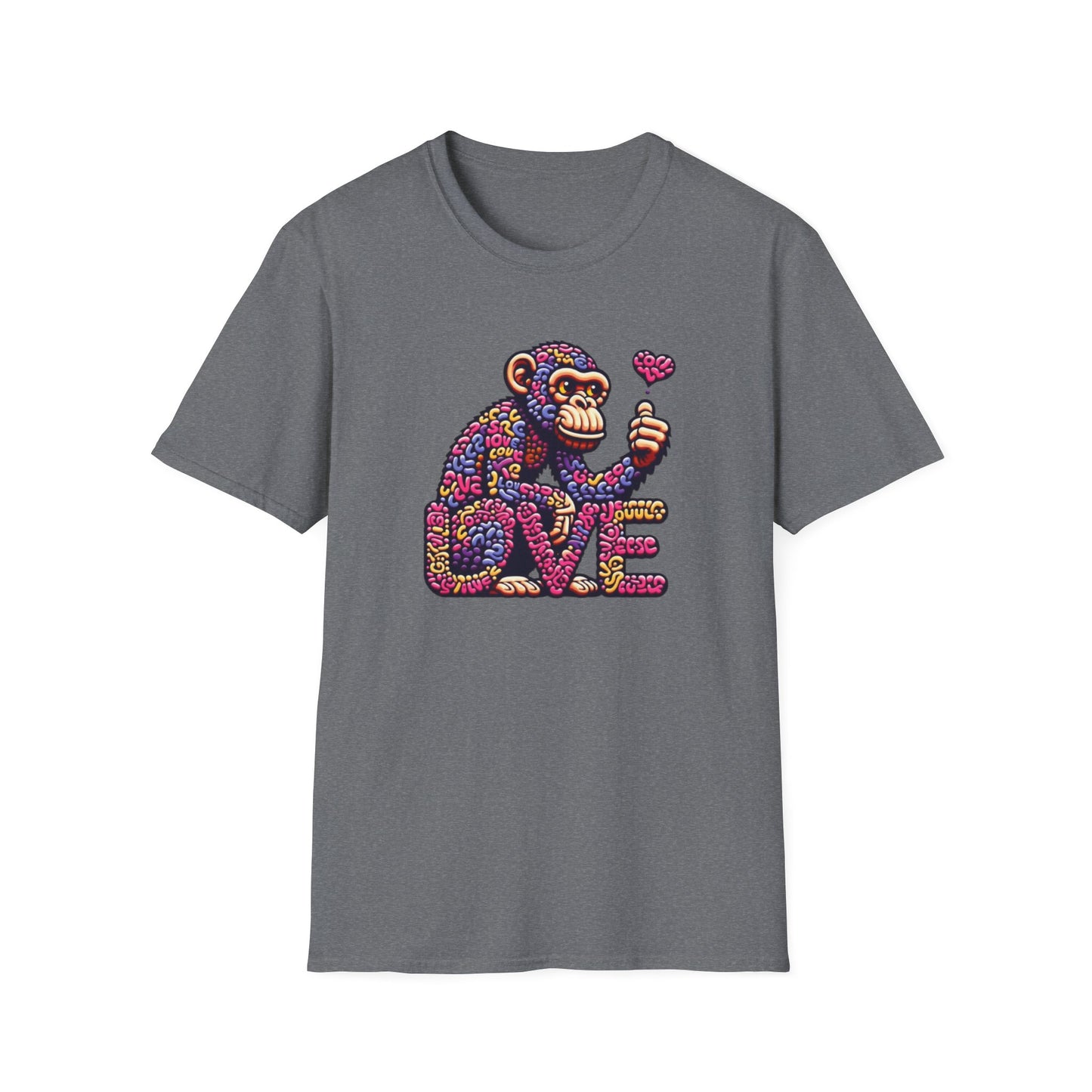 T-Shirt Love Monkey - Cool & Stylish Unisex Softstyle Tee for Casual Wear, Perfect Gift for Friends and Family