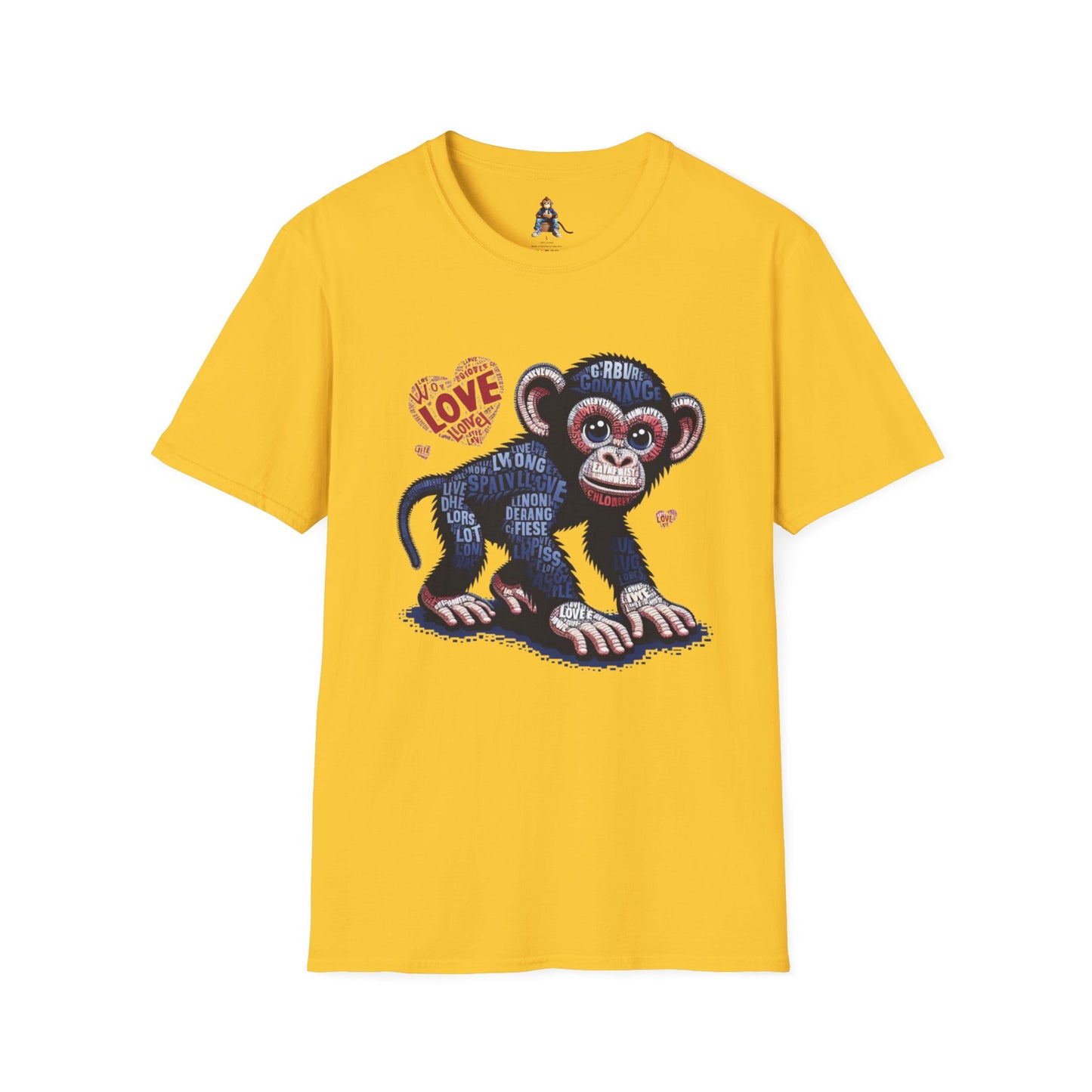 T-Shirt Love Monkey - Cool, Stylish & Trendy Unisex Softstyle Tee for Casual Wear, Perfect Gift for Friends and Family