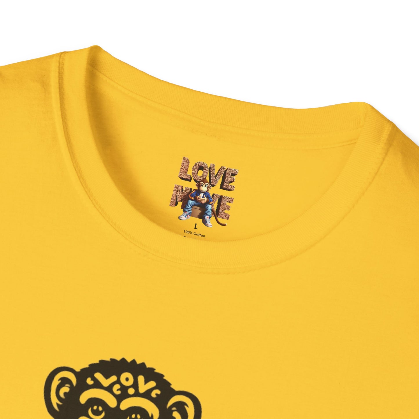 T-shirt with Love Monkey Print, Stylish & Cool Casual Wear, Great for Expressing Personality, Perfect Gift Idea