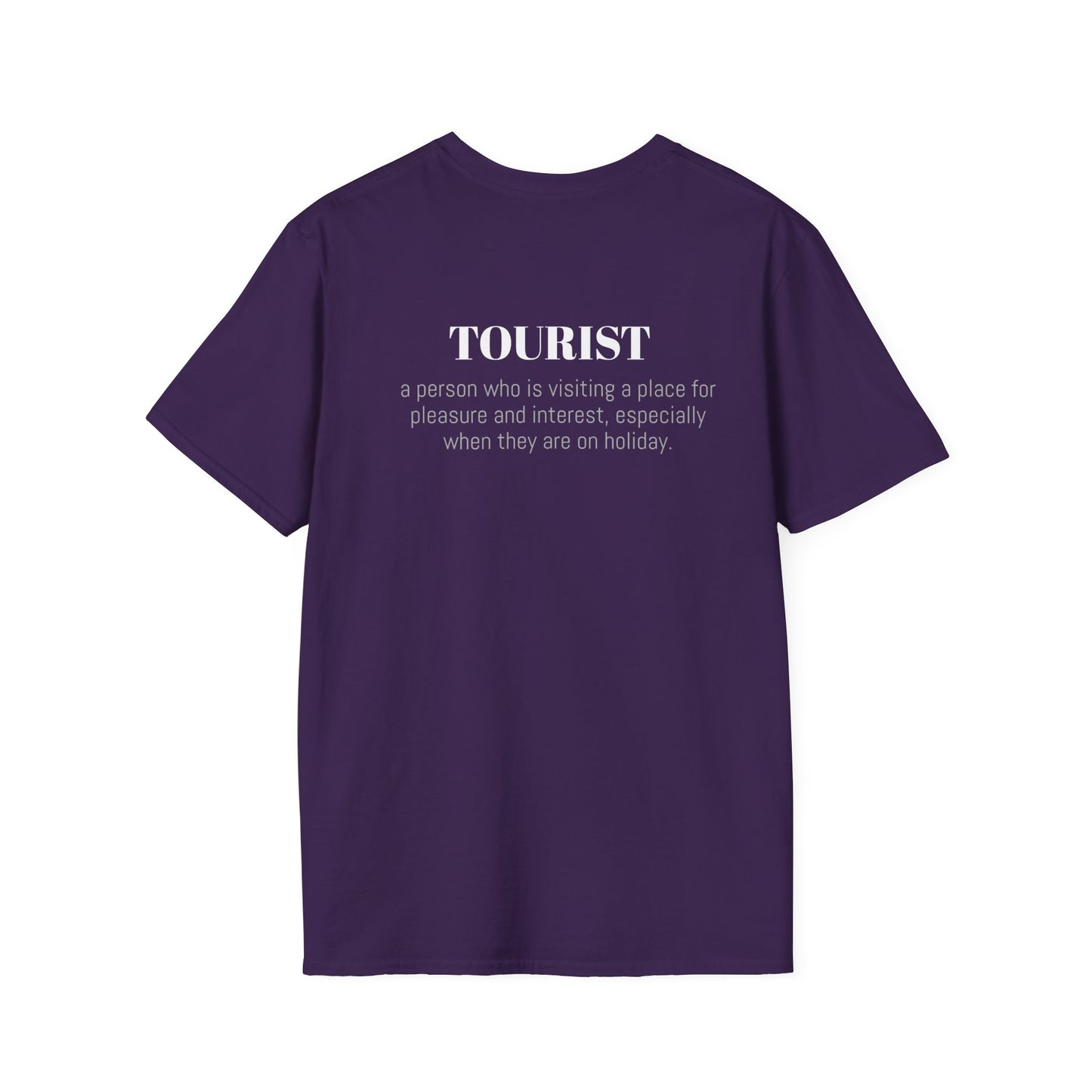 Tourist - 2 Sided Graphic T-Shirt - Rear has dictionary description.