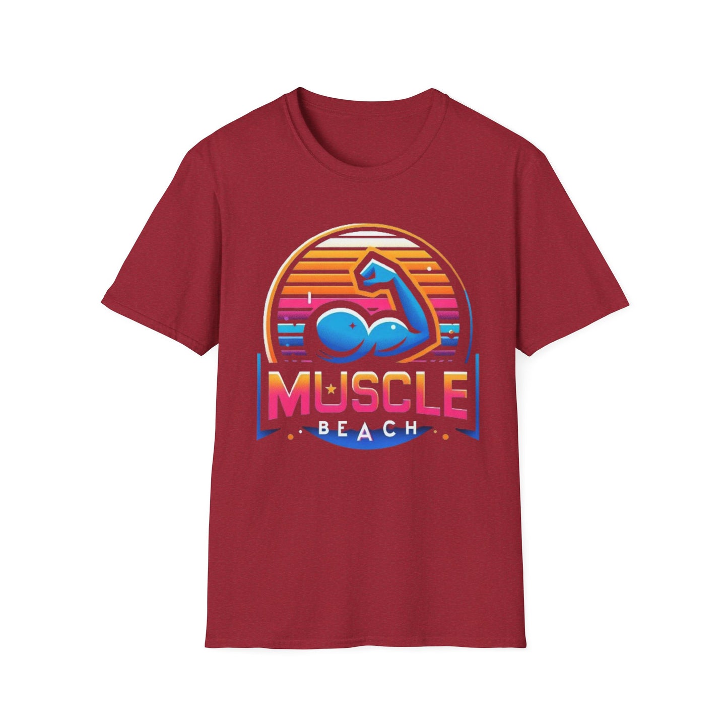 Muscle Beach T-Shirt, Vintage-Inspired Fitness Tee, Perfect for Gym Enthusiasts, Unique Bodybuilding Gift Idea
