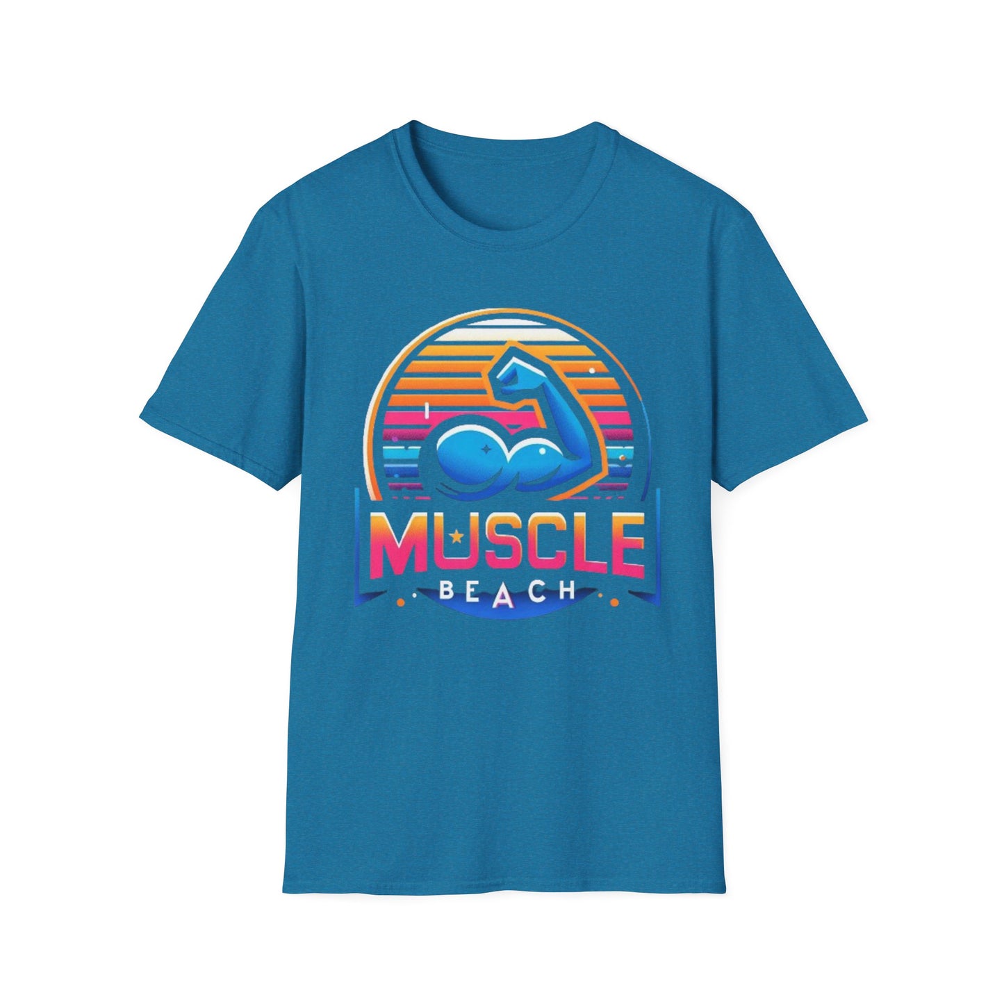Muscle Beach T-Shirt, Vintage-Inspired Fitness Tee, Perfect for Gym Enthusiasts, Unique Bodybuilding Gift Idea