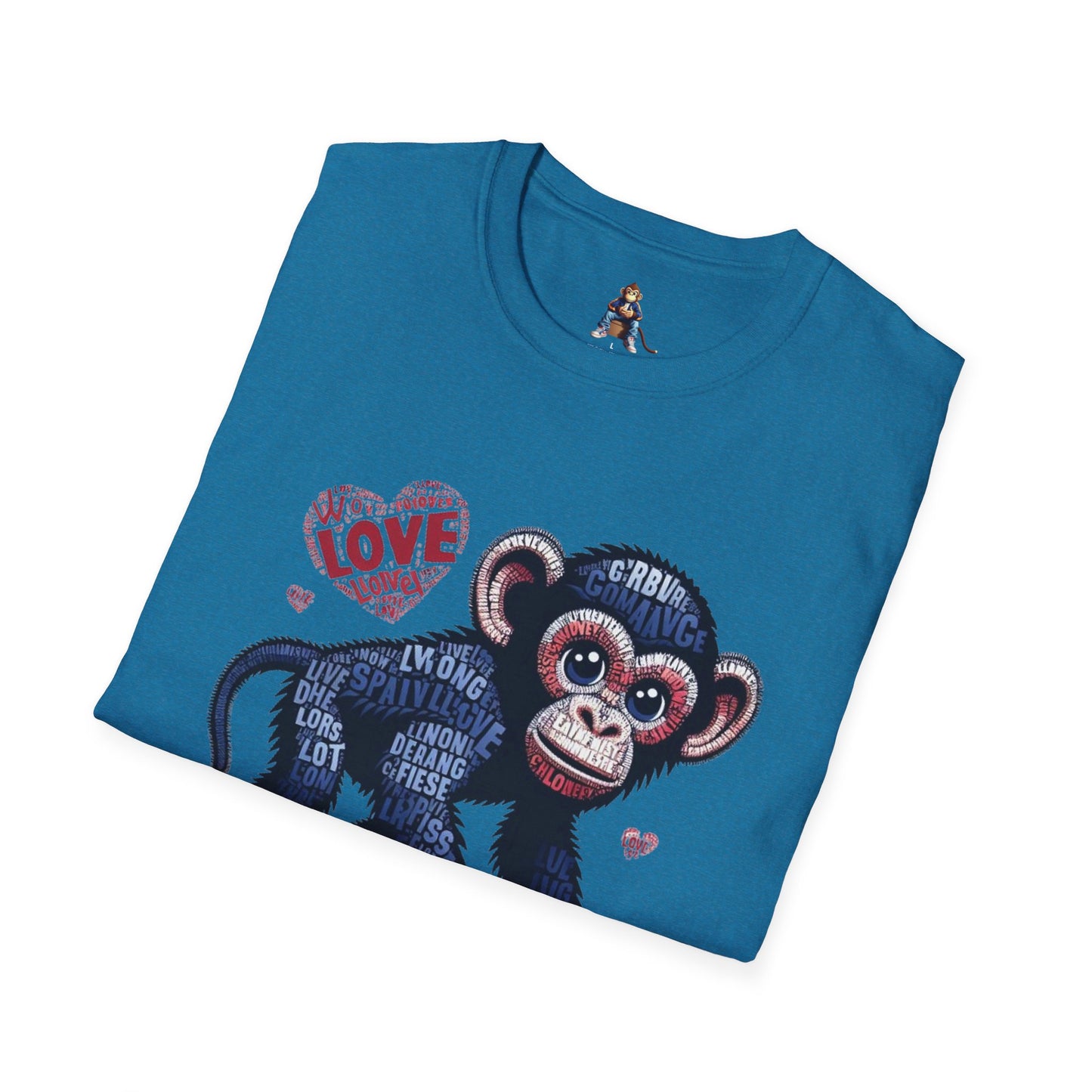 T-Shirt Love Monkey - Cool, Stylish & Trendy Unisex Softstyle Tee for Casual Wear, Perfect Gift for Friends and Family