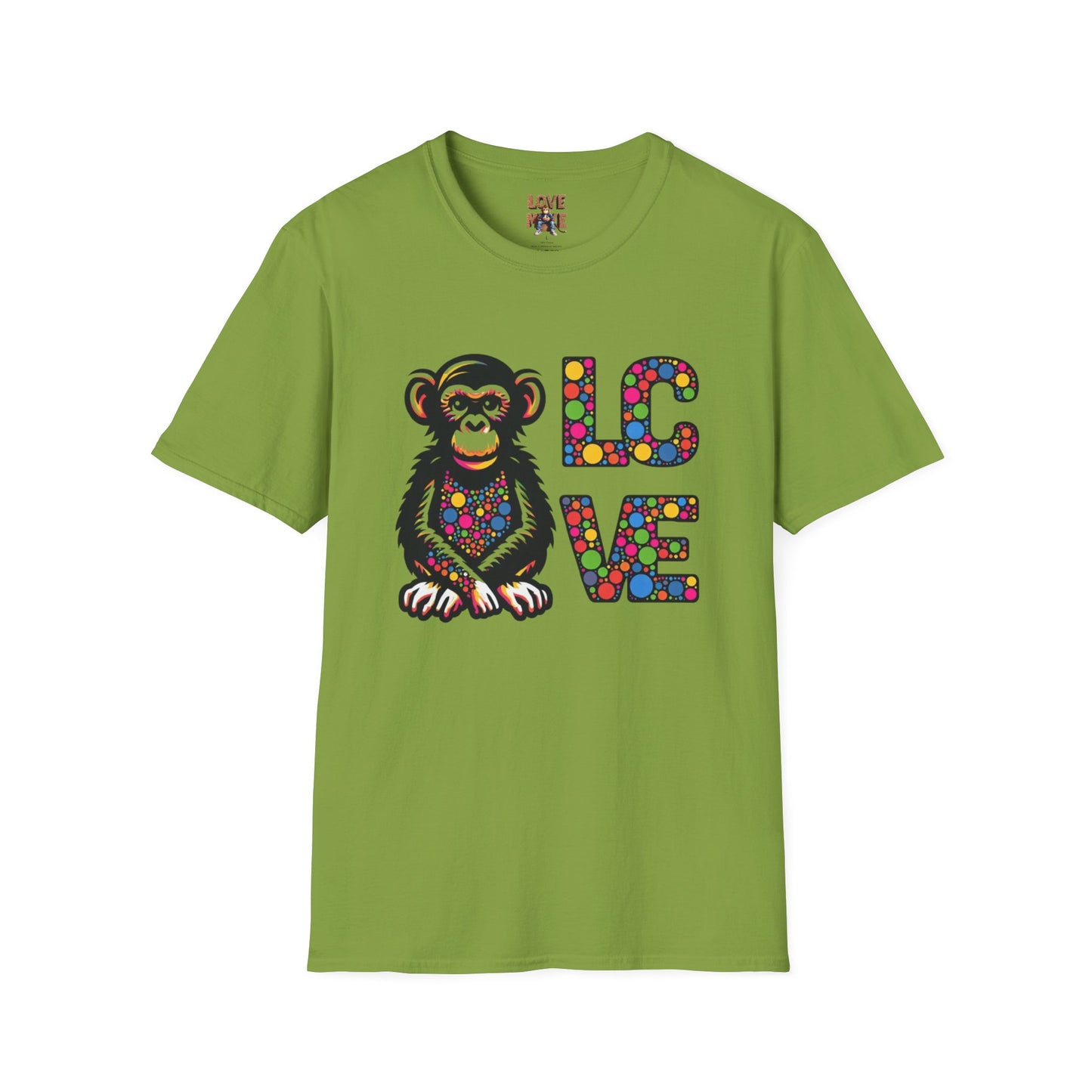 T-Shirt Love Monkey - Unisex Softstyle Casual Wear, Fashionable & Unique Gift for Friends, Family, Birthdays and More