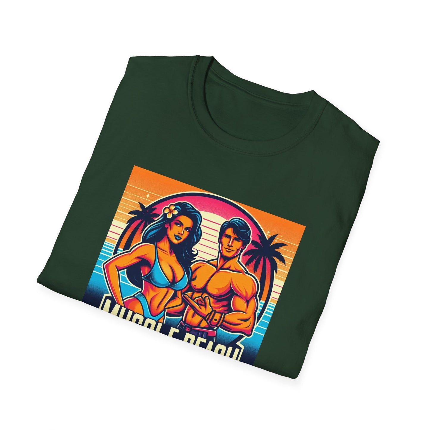 Muscle Beach T-Shirt, Vintage-Inspired Fitness Tee, Perfect for Gym Enthusiasts, Unique Bodybuilding Gift Idea
