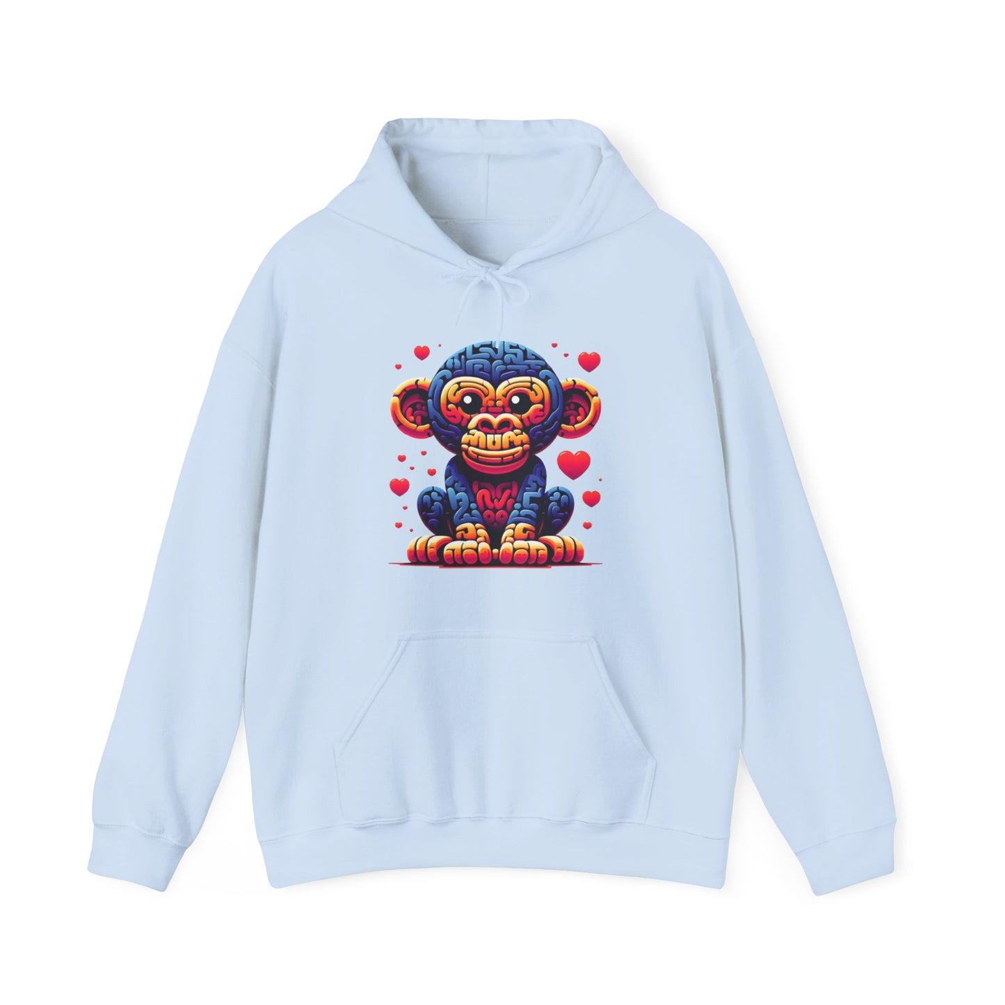 Designer Love Monkey Hoodie - Cool Graphic Animal Top, Ideal for Casual Outfits, Designer Hoodie Active