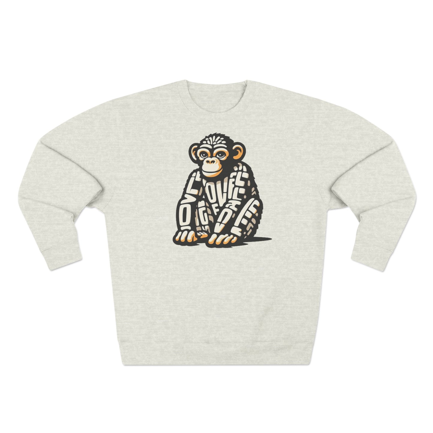 Love Monkey Sweatshirt, Unisex Premium Crewneck, Cosy Casual Wear for Him & Her, Ideal Christmas or Birthday Gift