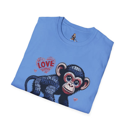 T-Shirt Love Monkey - Cool, Stylish & Trendy Unisex Softstyle Tee for Casual Wear, Perfect Gift for Friends and Family