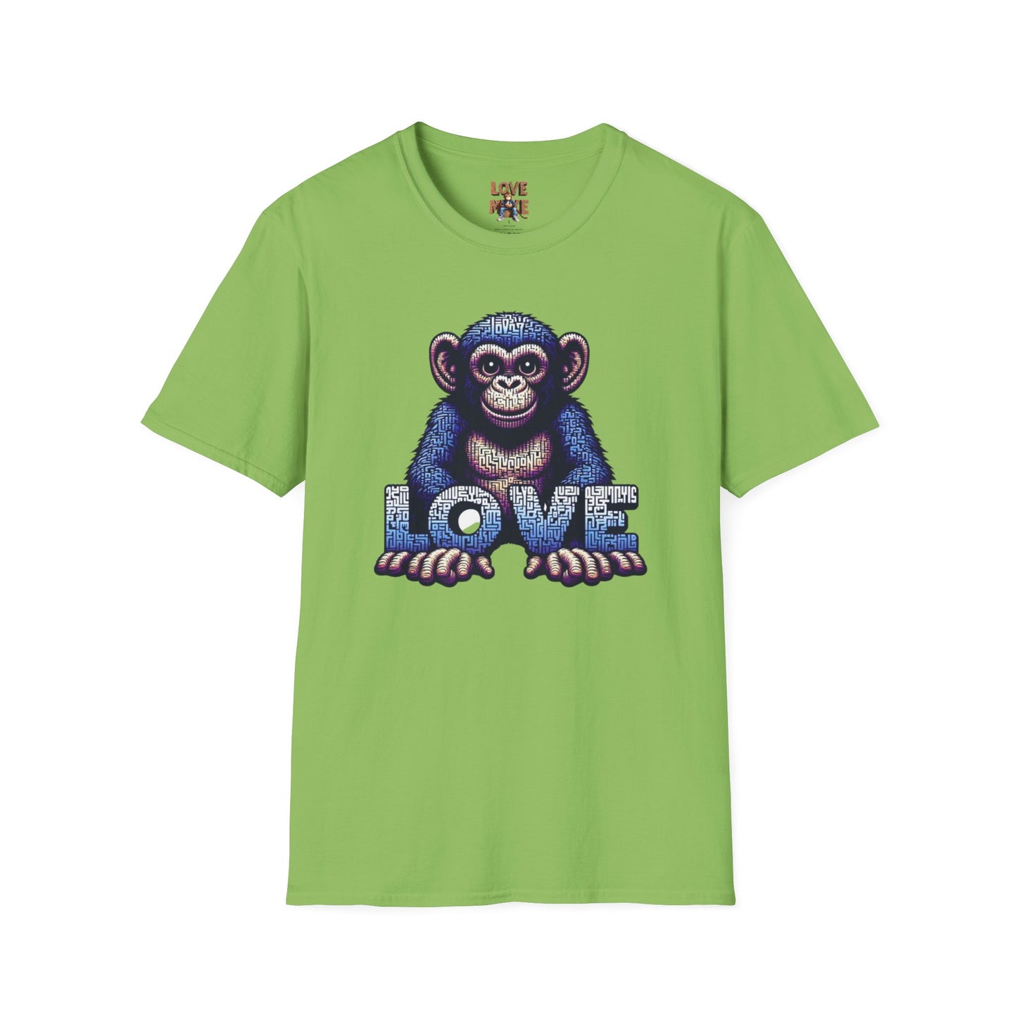 Love Monkey T-Shirt - Unique Designer Graphic Tee, Perfect Casual Wear, Ideal Designer Wear Gift