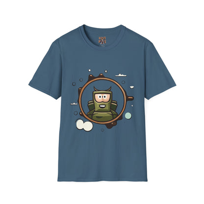Helmet Explorer Guy Tee - Cool Graphic T-Shirt for Men, Casual Exploration Wear, Great Gift for Travel Enthusiasts