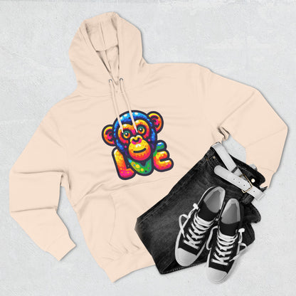 Hoodie with Love Monkey Design, Unisex Premium Crewneck, Stylish & Comfortable Outfit, Great Gift for Friends or Loved Ones